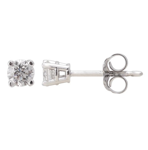 0.23 Ctw Diamond 14k White Gold Round Shape Womens Diamond Earrings