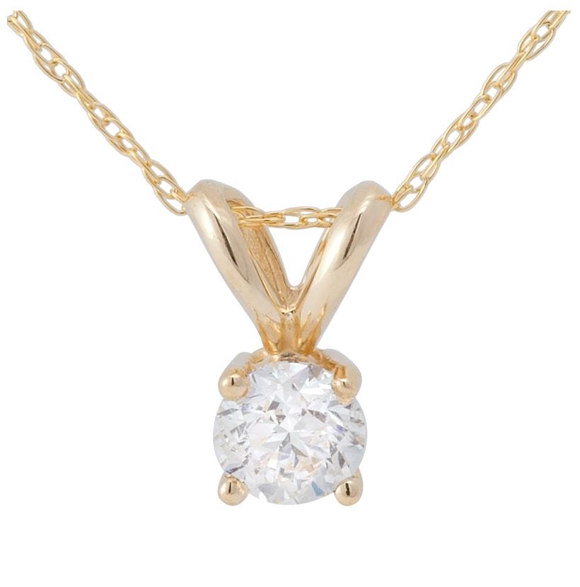 0.333333333333333 Ctw Diamond 14k Yellow Gold Round Shape Womens Diamond Necklace Pendant With 16 Inch Chain