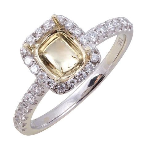 0.53 Ctw Diamond 14k White Gold Round Shape Wedding Engagement Ring