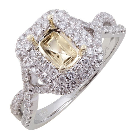 0.47 Ctw Diamond 14k White Gold Round Shape Wedding Engagement Ring