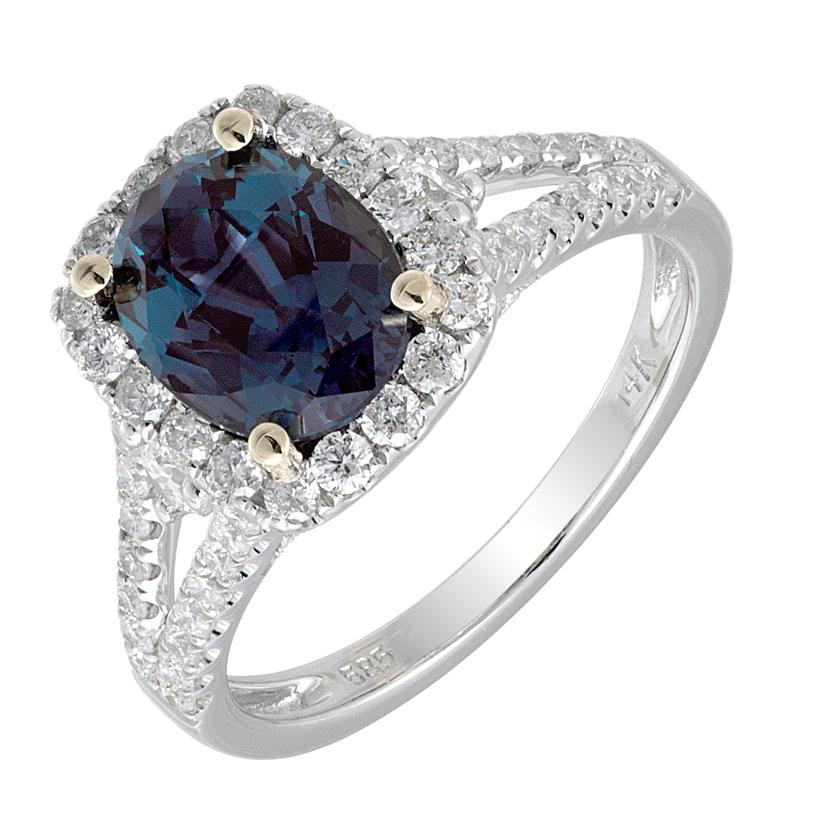 0.84 Ctw Diamond 14k White Gold Sapphire Round Shape Womens Diamond Ring