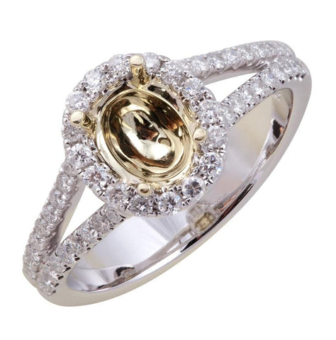 0.65 Ctw Diamond 14k White Gold Round Shape Wedding Engagement Ring