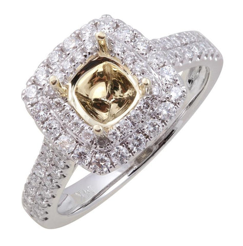 0.69 Ctw Diamond 14k White Gold Round Shape Wedding Engagement Ring