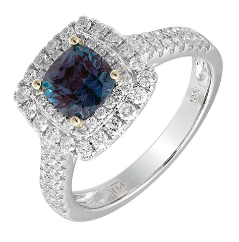 0.69 Ctw Diamond 14k White Gold Sapphire Round Shape Womens Diamond Ring