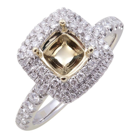 0.56 Ctw Diamond 14k White Gold Round Shape Wedding Engagement Ring