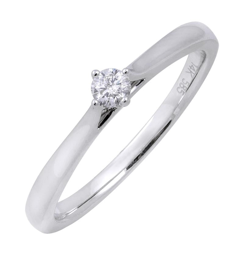 0.09 Ctw Diamond 14k White Gold Round Shape Wedding Engagement Ring