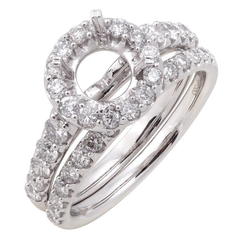 1.03 Ctw Diamond 14k White Gold Round Shape Wedding Engagement Ring