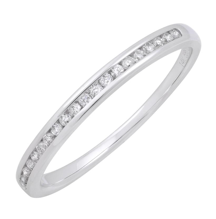 0.11 Ctw Diamond 14k White Gold Round Shape Womens Wedding Band Ring