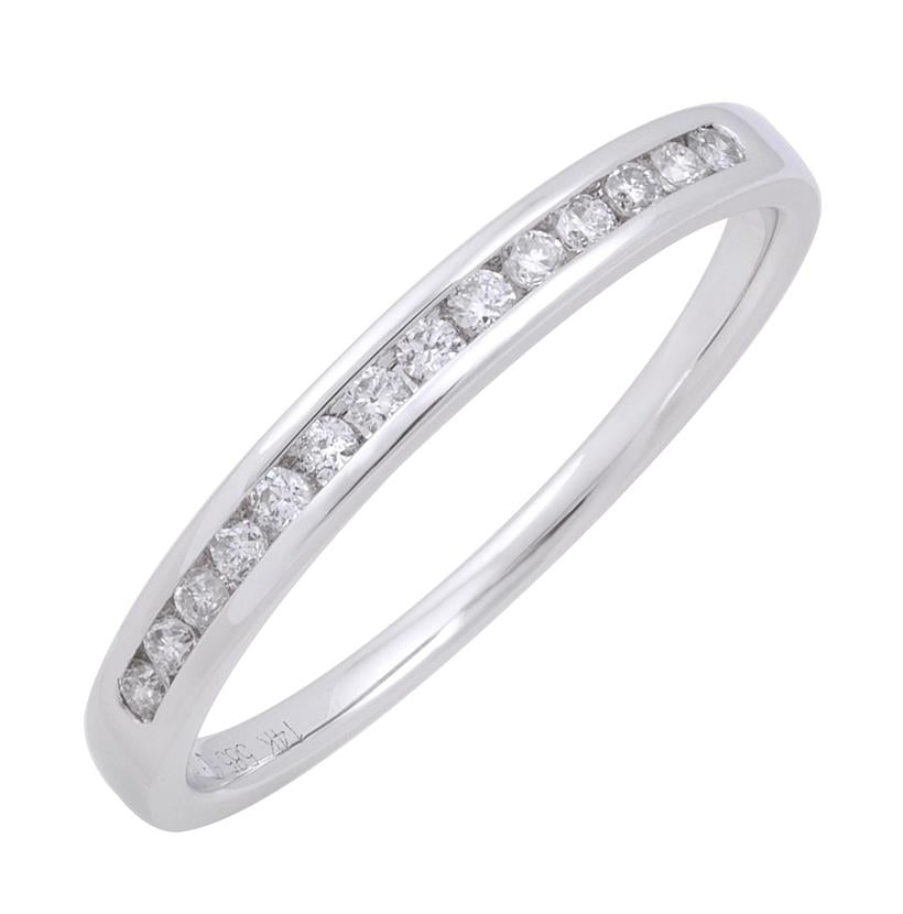 0.14 Ctw Diamond 14k White Gold Round Shape Womens Wedding Band Ring