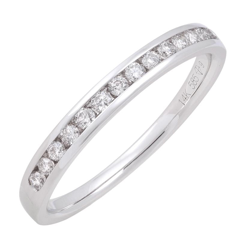 0.21 Ctw Diamond 14k White Gold Round Shape Womens Wedding Band Ring