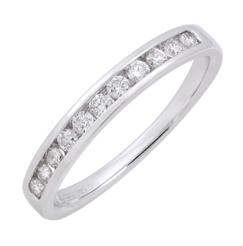 0.26 Ctw Diamond 14k White Gold Round Shape Womens Wedding Band Ring