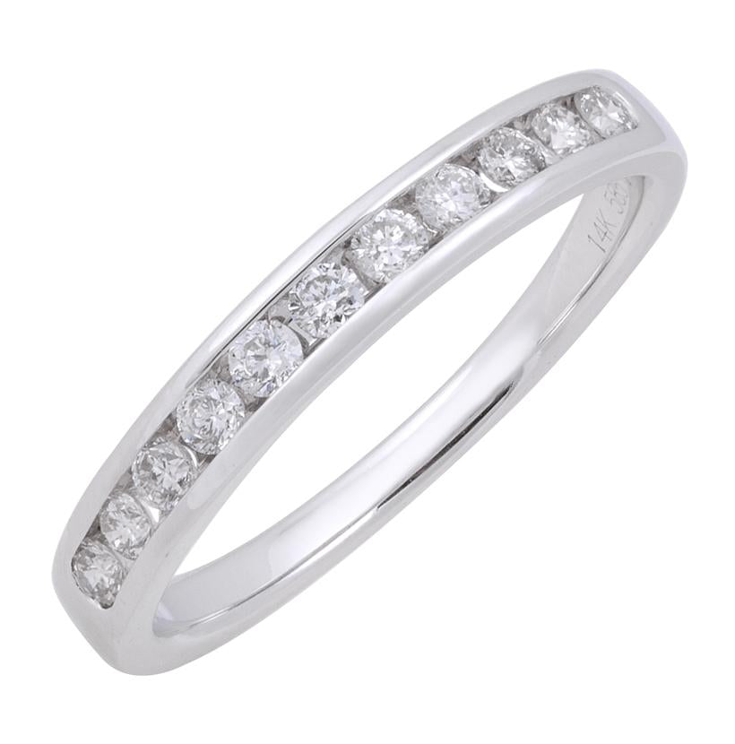 0.44 Ctw Diamond 14k White Gold Round Shape Womens Wedding Band Ring