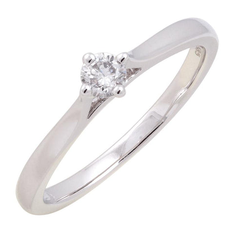 0.16 Ctw Diamond 14k White Gold Round Shape Wedding Engagement Ring