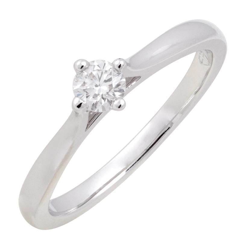 0.21 Ctw Diamond 14k White Gold Round Shape Wedding Engagement Ring