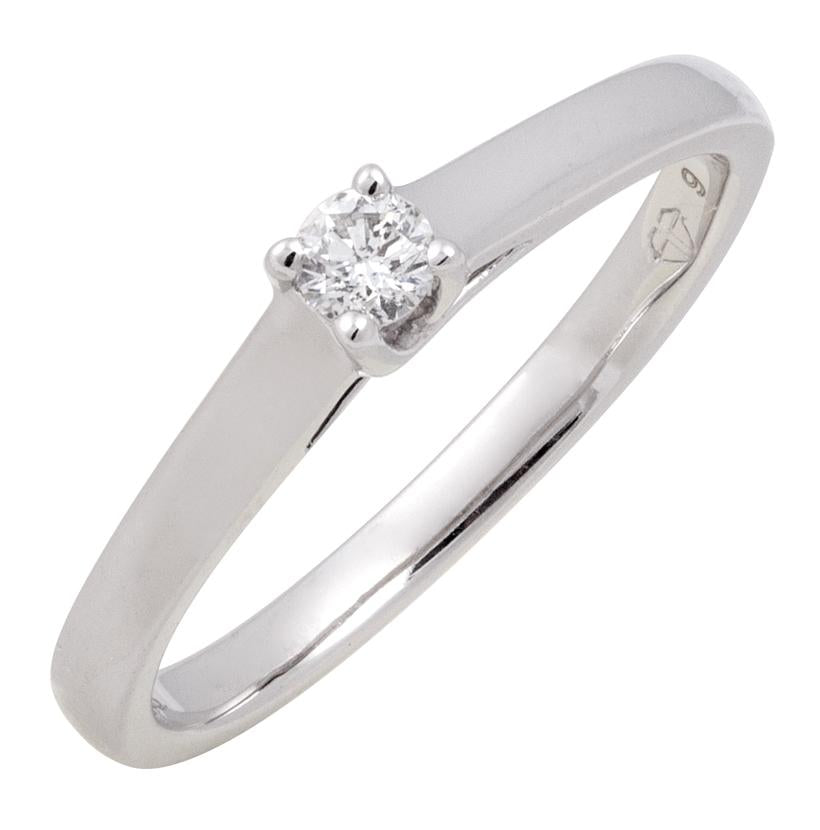0.1 Ctw Diamond 14k White Gold Round Shape Wedding Engagement Ring
