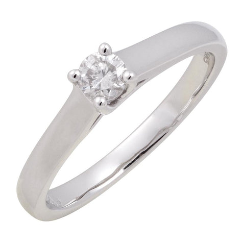 0.2 Ctw Diamond 14k White Gold Round Shape Wedding Engagement Ring