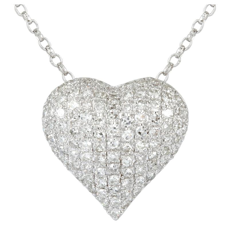 0.28 Ctw Diamond 14k White Gold Womens Diamond Necklace Pendant With 16 Inch Chain