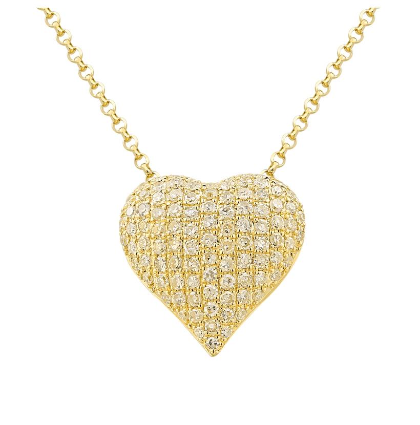 0.29 Ctw Diamond 14k Yellow Gold Round Shape Womens Diamond Necklace Pendant With 16 Inch Chain