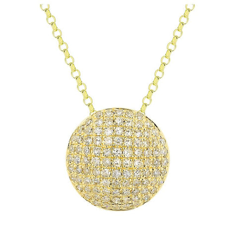 0.28 Ctw Diamond 14k Yellow Gold Round Shape Womens Diamond Necklace Pendant With 16 Inch Chain