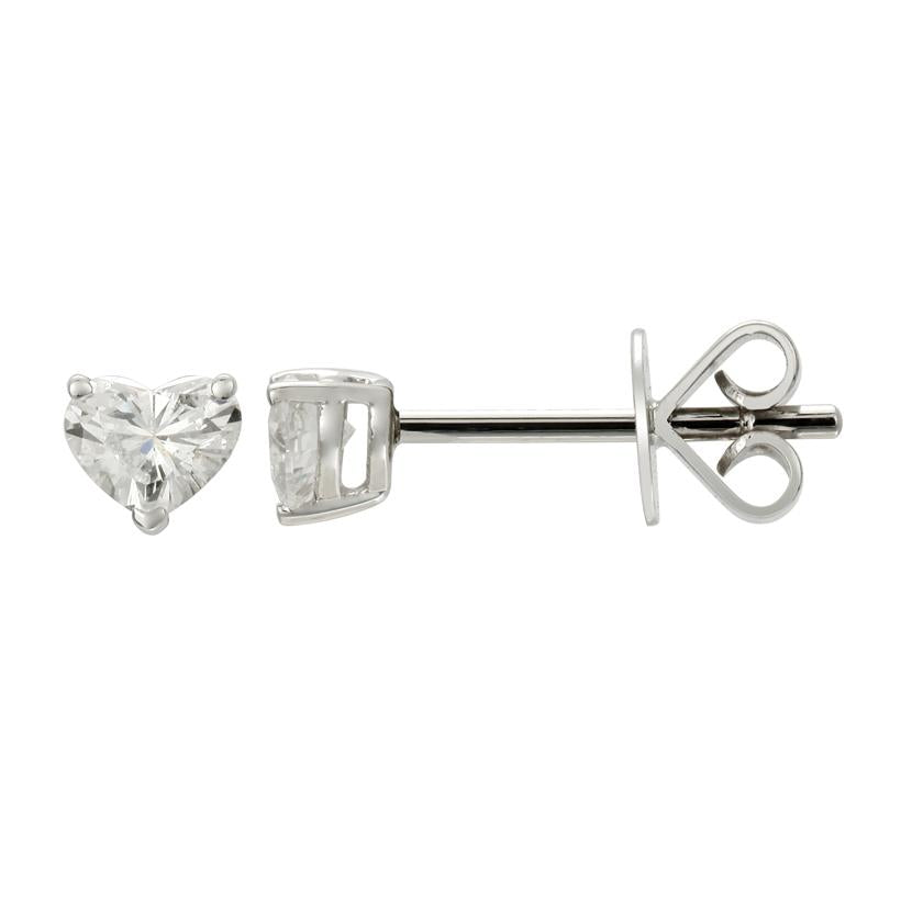 0.33 Ctw Diamond 14k White Gold Heart Shape Womens Diamond Earrings