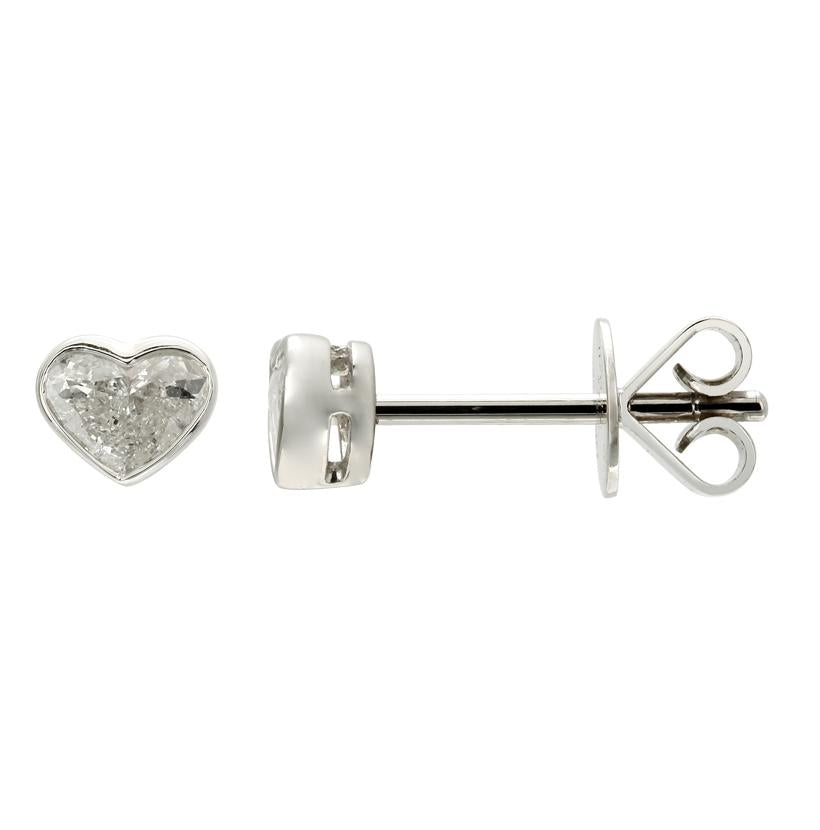 0.3 Ctw Diamond 14k White Gold Heart Shape Womens Diamond Earrings