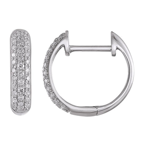 0.21 Ctw Diamond 14k White Gold Round Shape Womens Diamond Earrings