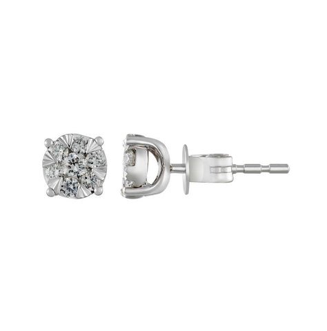 0.39 Ctw Diamond 14k White Gold Round Shape Womens Diamond Earrings