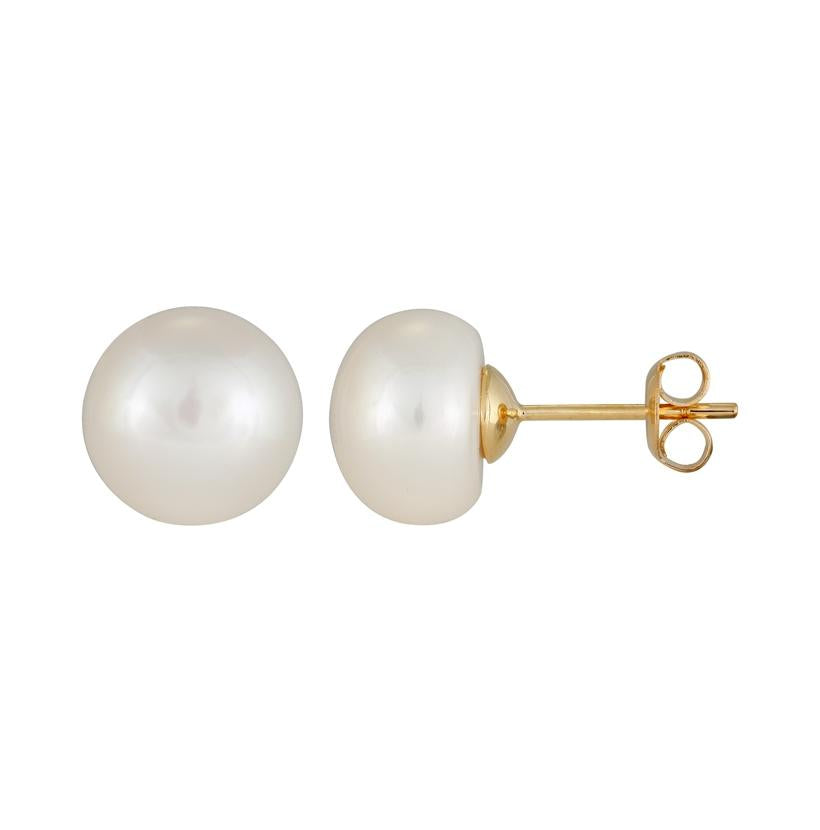 14k Yellow Gold Pearl Earrings