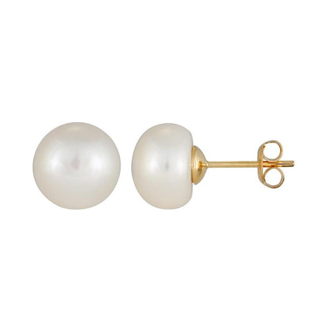 14k Yellow Gold Pearl Earrings