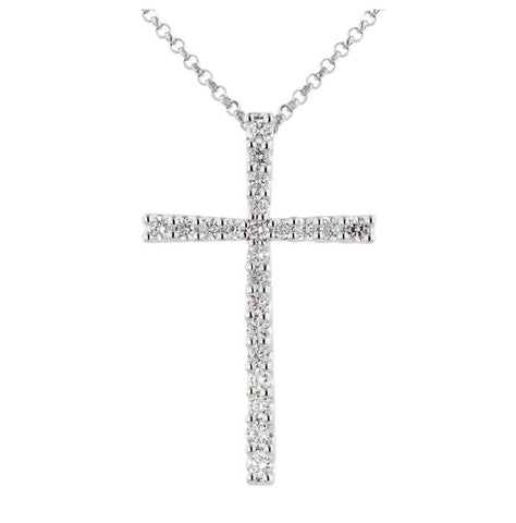 0.27 Ctw Diamond 14k White Gold Round Shape Womens Diamond Necklace Pendant With 16 Inch Chain