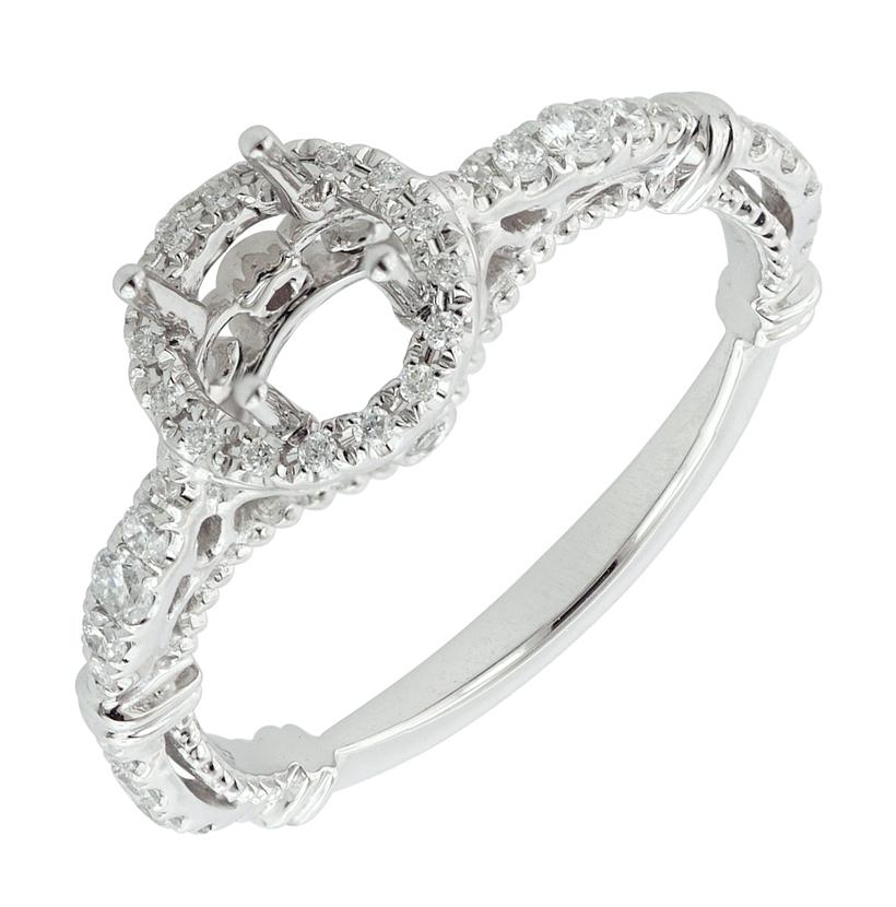0.35 Ctw Diamond 14k White Gold Round Shape Wedding Engagement Ring
