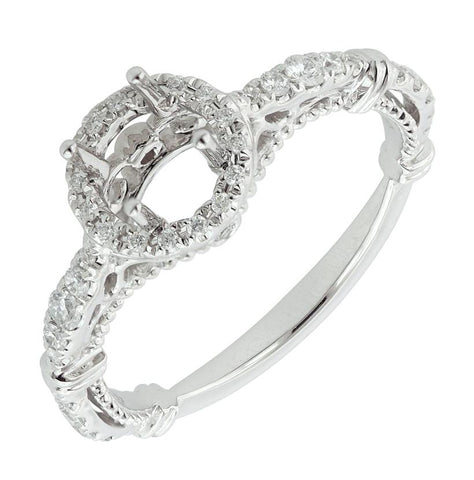 0.35 Ctw Diamond 14k White Gold Round Shape Wedding Engagement Ring