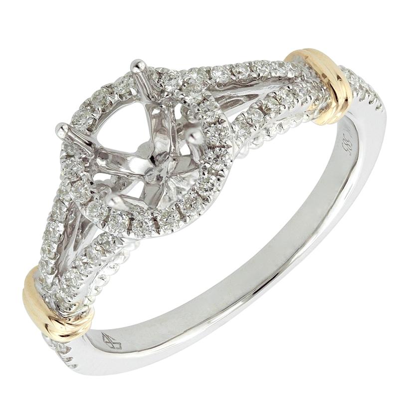 0.38 Ctw Diamond 14k White Gold Round Shape Wedding Engagement Ring