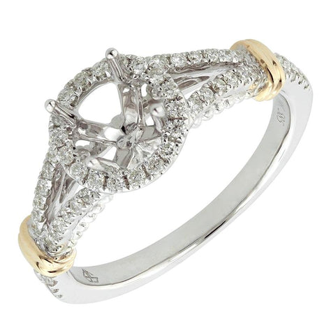 0.38 Ctw Diamond 14k White Gold Round Shape Wedding Engagement Ring