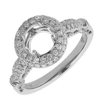 0.45 Ctw Diamond 14k White Gold Round Shape Womens Diamond Ring