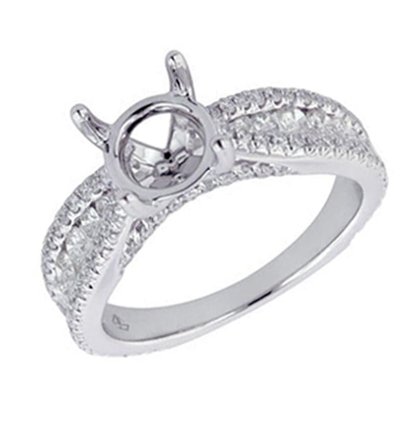 White Silver Silver Cubic Zirconium  Round Shape Womens Ring