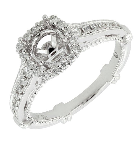 0.33 Ctw Diamond 14k White Gold Round Shape Wedding Engagement Ring