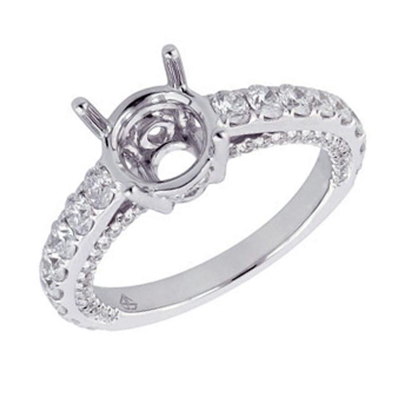 White Silver Silver Cubic Zirconium  Round Shape Womens Ring