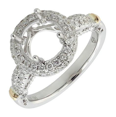 0.53 Ctw Diamond 14k White Gold Round Shape Wedding Engagement Ring