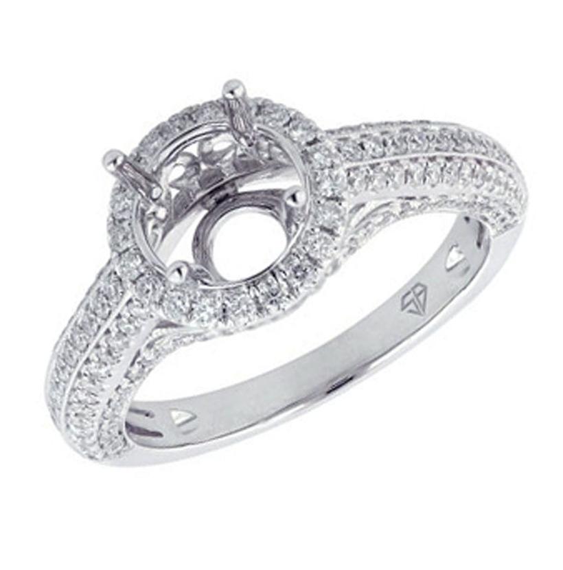 White Silver Silver Cubic Zirconium  Round Shape Womens Ring