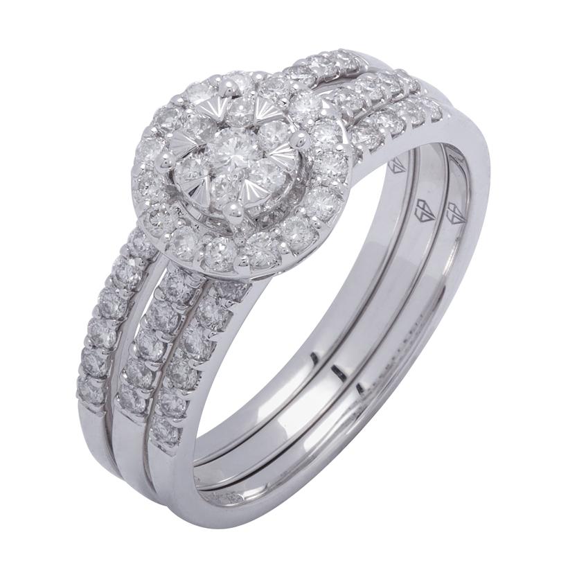 0.72 Ctw Diamond 14k White Gold Round Shape Wedding Engagement Ring