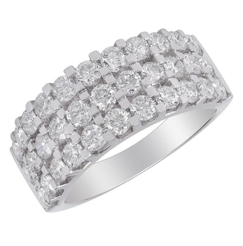 1.87 Ctw Diamond 14k White Gold Round Shape Womens Diamond Ring