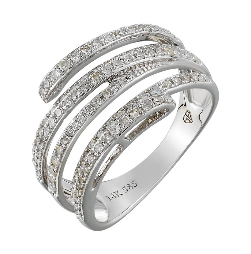 0.48 Ctw Diamond 14k White Gold Round Shape Womens Diamond Ring