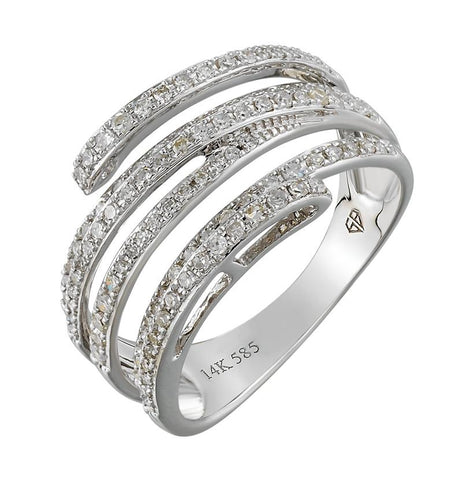 0.48 Ctw Diamond 14k White Gold Round Shape Womens Diamond Ring