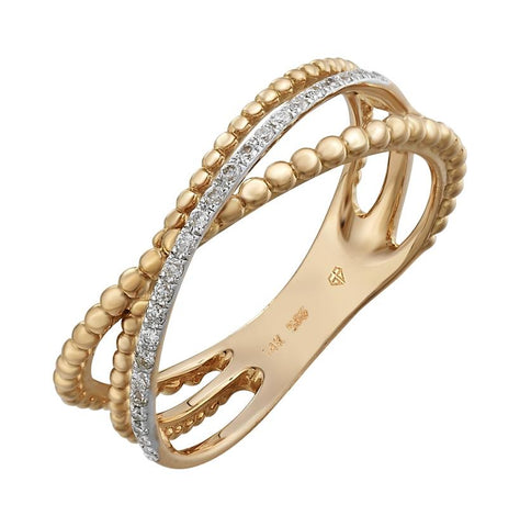 0.09 Ctw Diamond 14k Rose Gold Round Shape Womens Diamond Ring