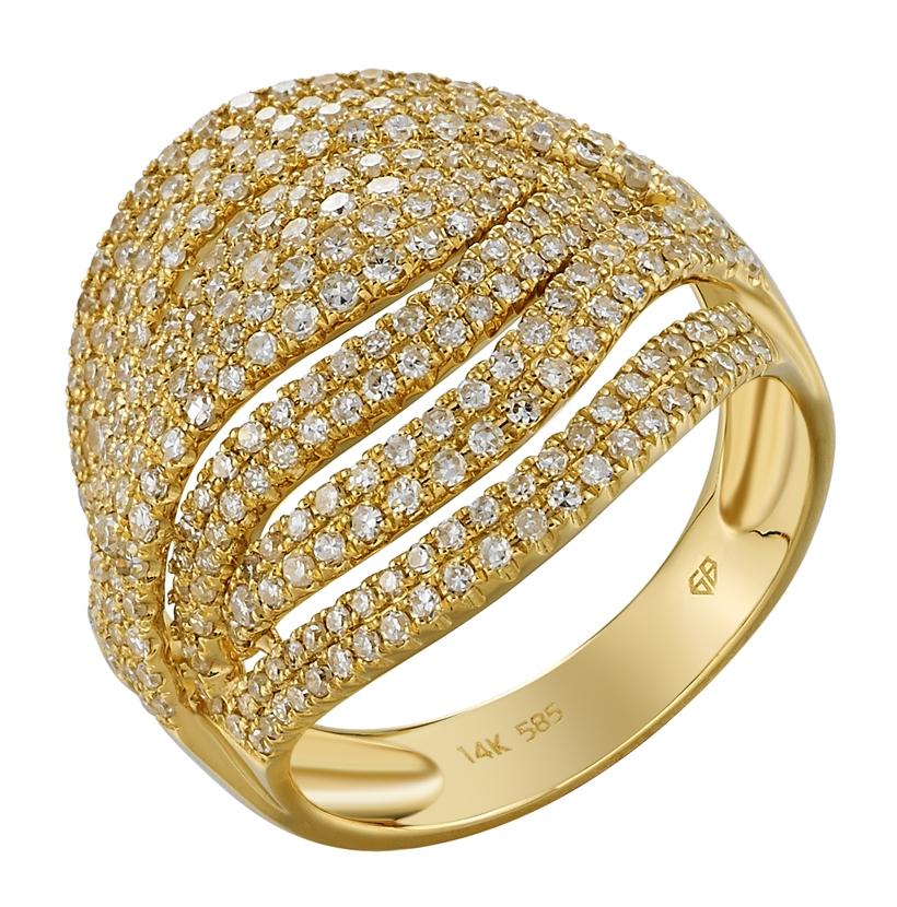 1.11 Ctw Diamond 14k Yellow Gold Round Shape Womens Diamond Ring