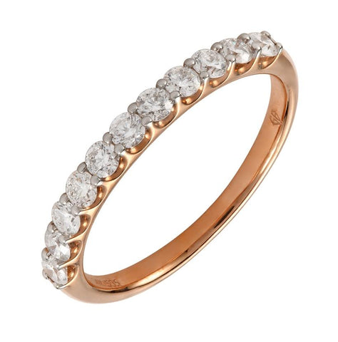 0.48 Ctw Diamond 14k Rose Gold Round Shape Womens Wedding Band Ring