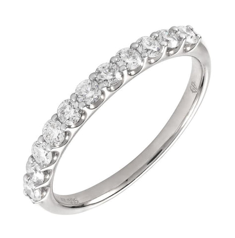 0.48 Ctw Diamond 14k White Gold Round Shape Womens Wedding Band Ring