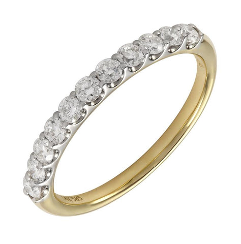 0.48 Ctw Diamond 14k Yellow Gold Round Shape Womens Wedding Band Ring