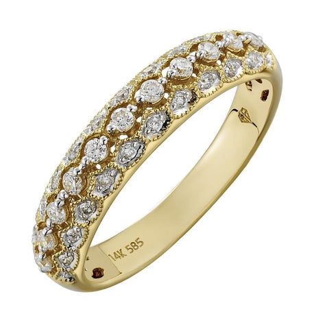 0.24 Ctw Diamond 14k Yellow Gold Round Shape Womens Wedding Band Ring
